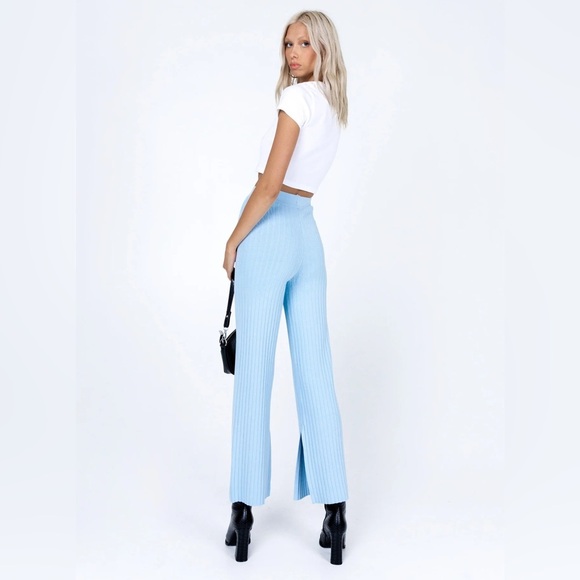 Princess Polly Allen Ribbed Pants Blue - Picture 4 of 11
